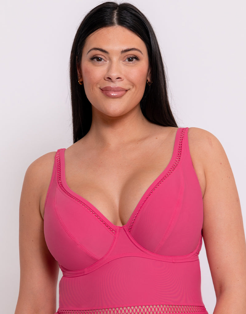 Curvy Kate First Class Multiway Plunge Swimsuit Pink – Brastop US