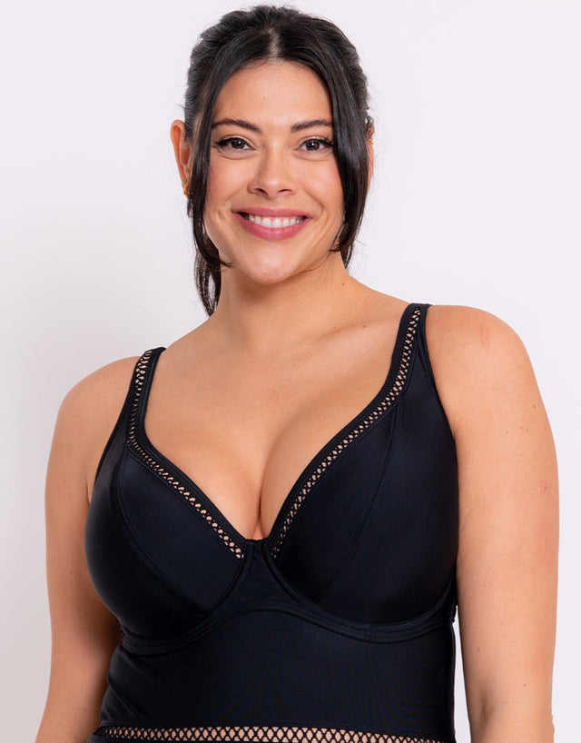 Curvy Kate First Class Multiway Plunge Swimsuit Black