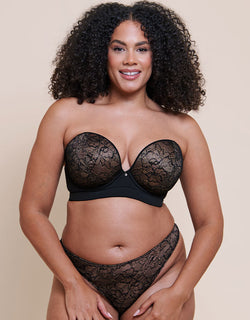 Curvy Kate Hey Girls SuperPlunge Strapless Multiway Bra Black/Latte