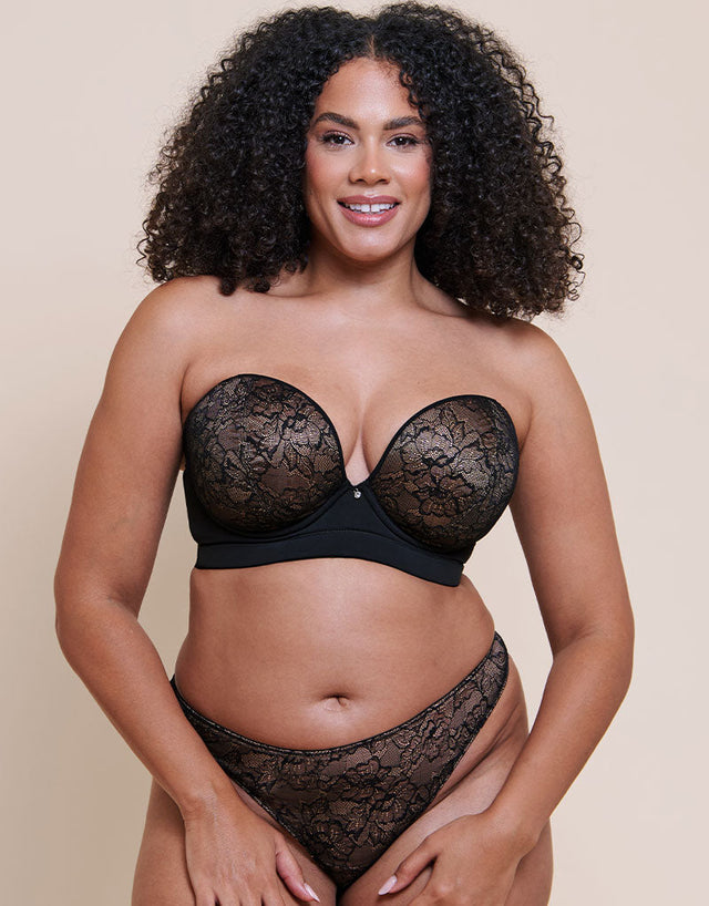 Curvy Kate Hey Girls Thong Black/Latte