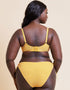 Curvy Kate Holiday Check Scooped Balcony Bikini Top Sunshine Yellow
