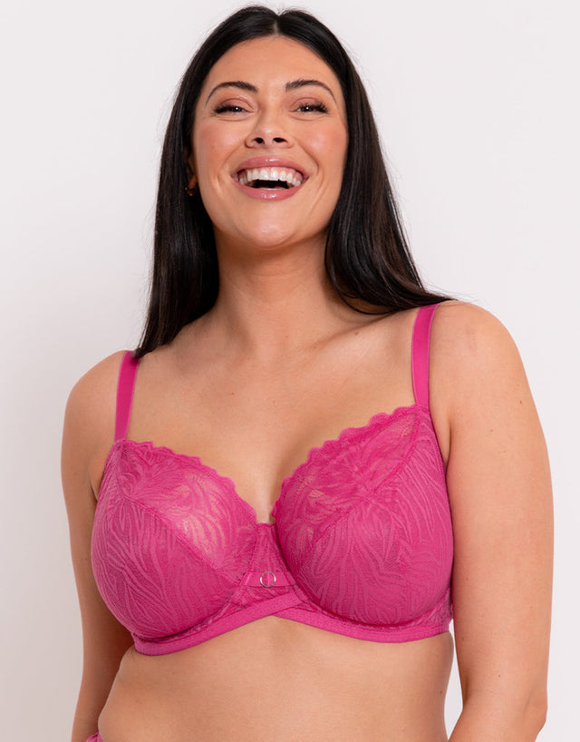 Curvy Kate Lace Daze Balcony Bra Lipstick Pink