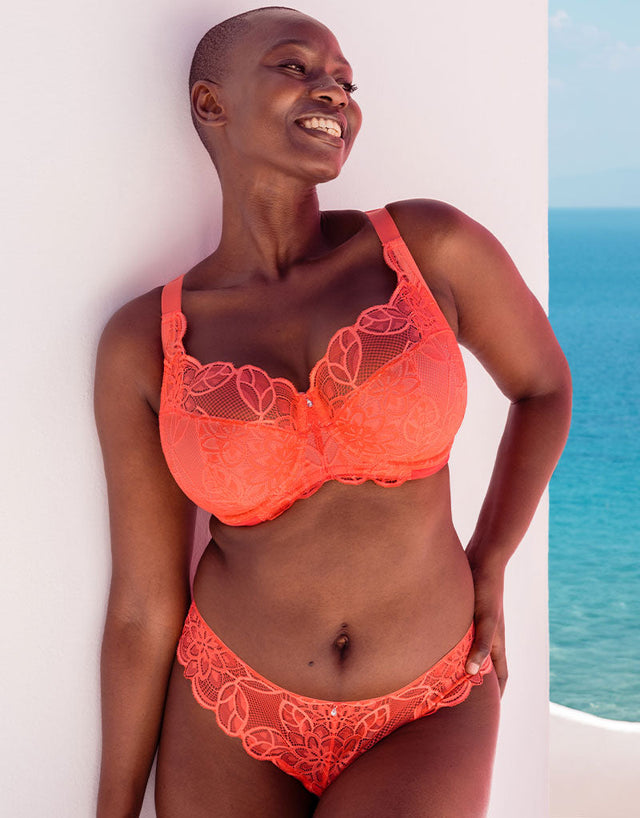 Curvy Kate Lovelace Brazilian Brief Coral
