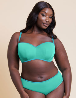 Curvy Kate Minimalist Bandeau Strapless Multiway Bikini Top Aqua
