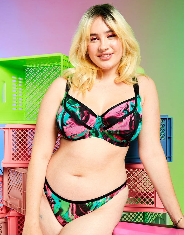 Curvy Kate Reality Check Balcony Bra Print Mix