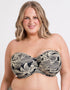 Curvy Kate Ripple Reef Bandeau Bikini Top Black Print