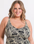 Curvy Kate Ripple Reef Non-Wired Multiway Tankini Top Black Print