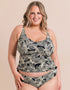 Curvy Kate Ripple Reef Non-Wired Multiway Tankini Top Black Print