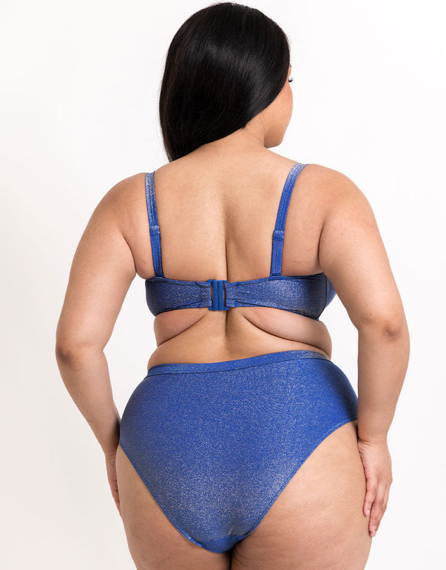 Curvy Kate Sapphire Seas High Waist Bikini Brief Blue Sparkle