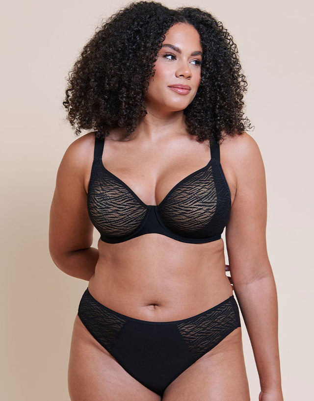 Curvy Kate Smoothie Lace Moulded Balcony Bra Black