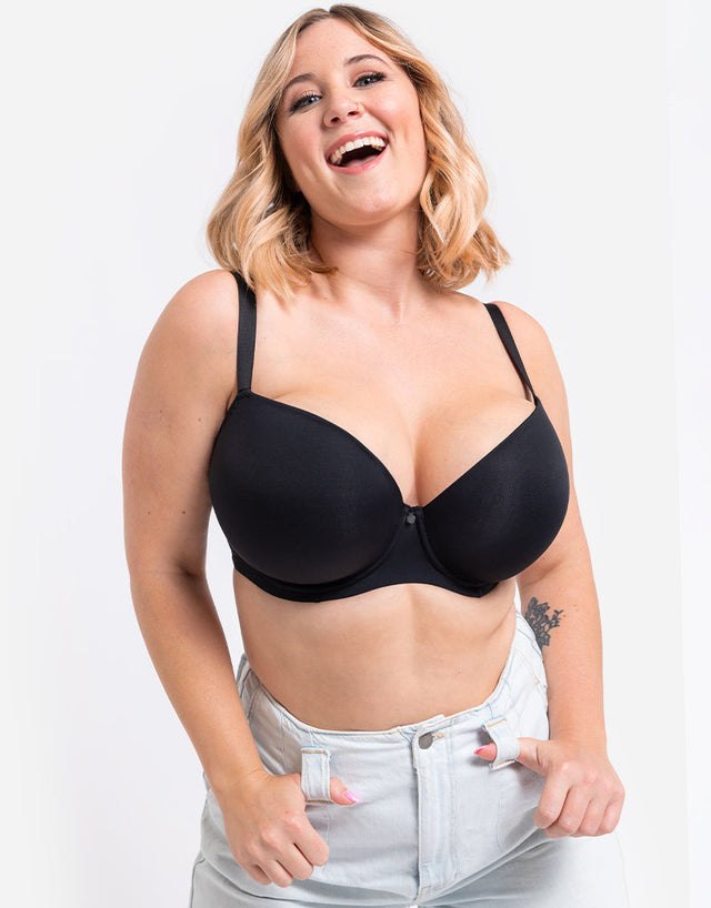 Curvy Kate Smoothie T-Shirt Plunge Black