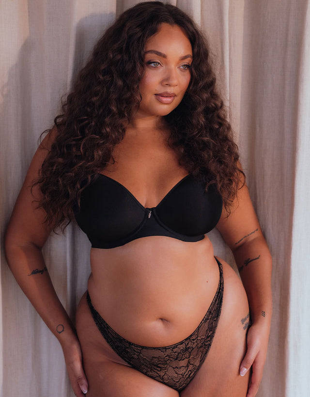 Curvy Kate Smoothie Spacer Moulded T-Shirt Plunge Bra Black