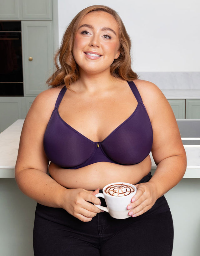 Curvy Kate Smoothie Spacer Moulded T-Shirt Plunge Bra Deep Purple