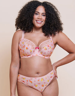 Curvy Kate Spellbound Printed Balcony Bra Blush Floral Print