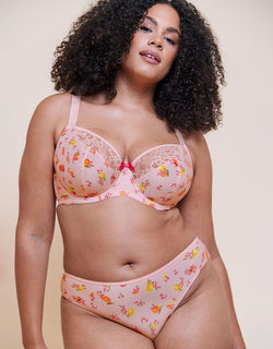 Curvy Kate Spellbound Printed Balcony Bra Blush Floral Print
