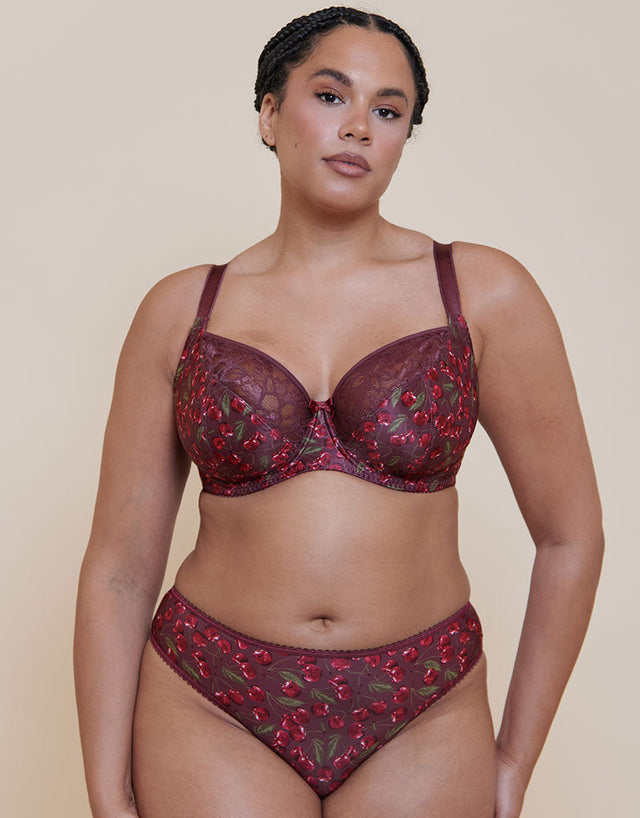 Curvy Kate Spellbound Brazilian Brief Cherry Print