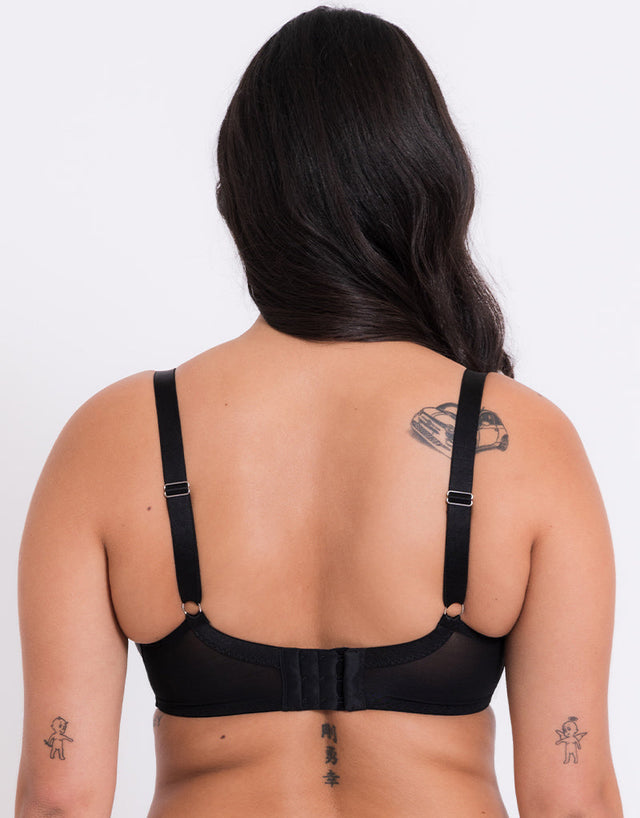 Curvy Kate Stand Out Scooped Plunge Bra Black Sparkle