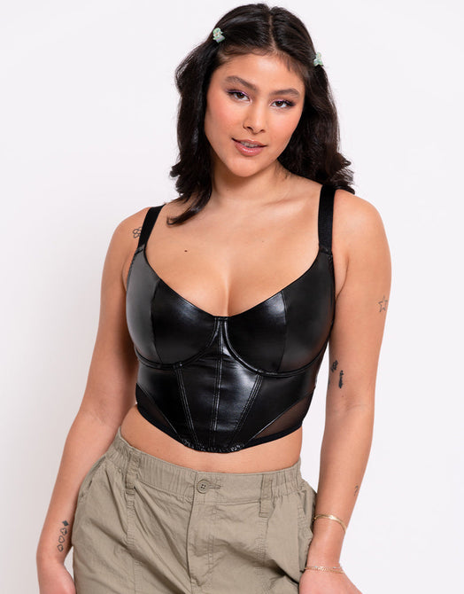 Storm Scooped Longline Balcony Bra Black