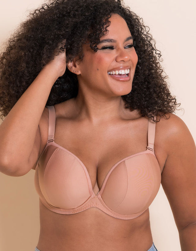 Curvy Kate Superhero Multiway Padded Plunge Bra Latte