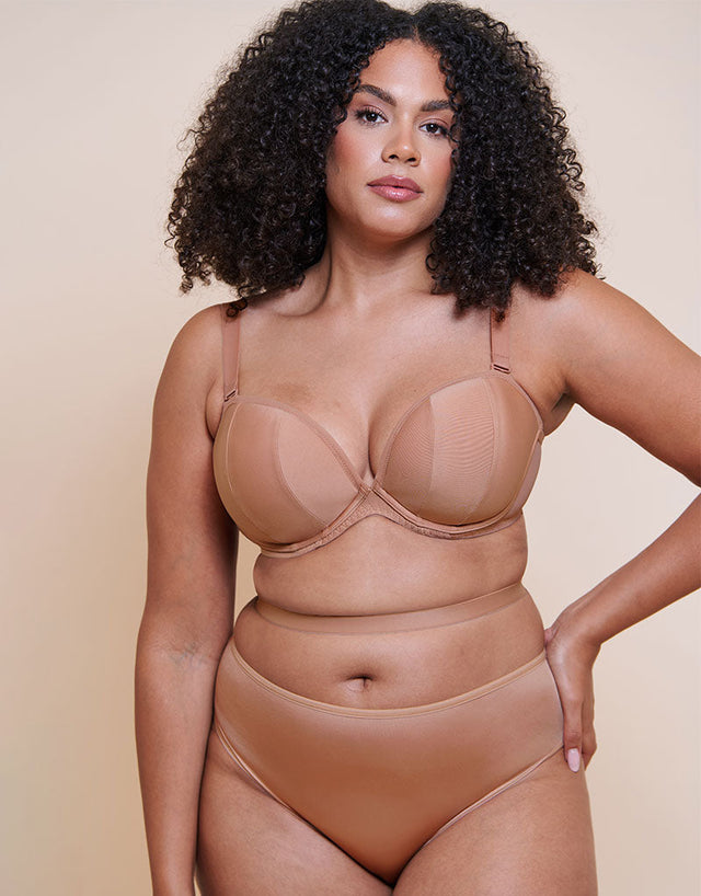 Curvy Kate Superhero Multiway Padded Plunge Bra Latte