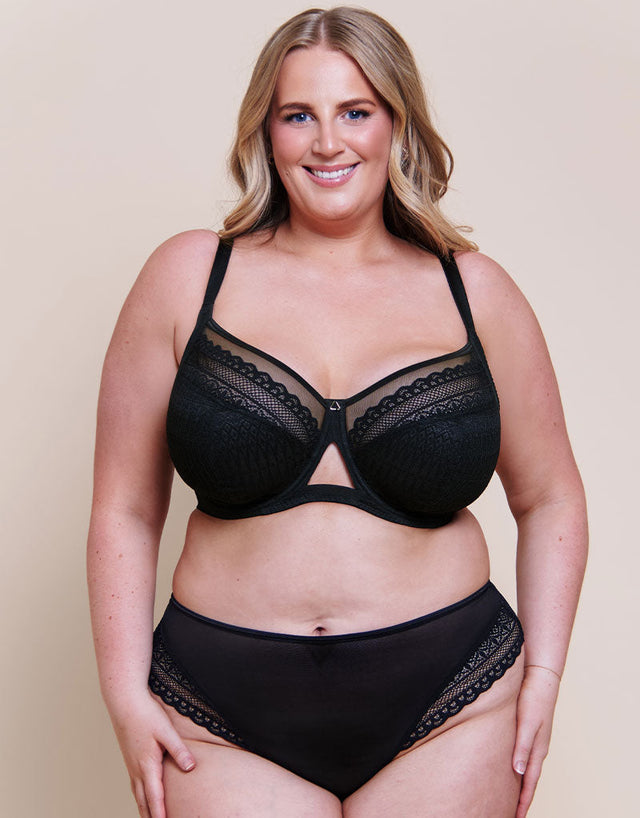 Curvy Kate Victory Nouveau Side Support Balcony Bra Black