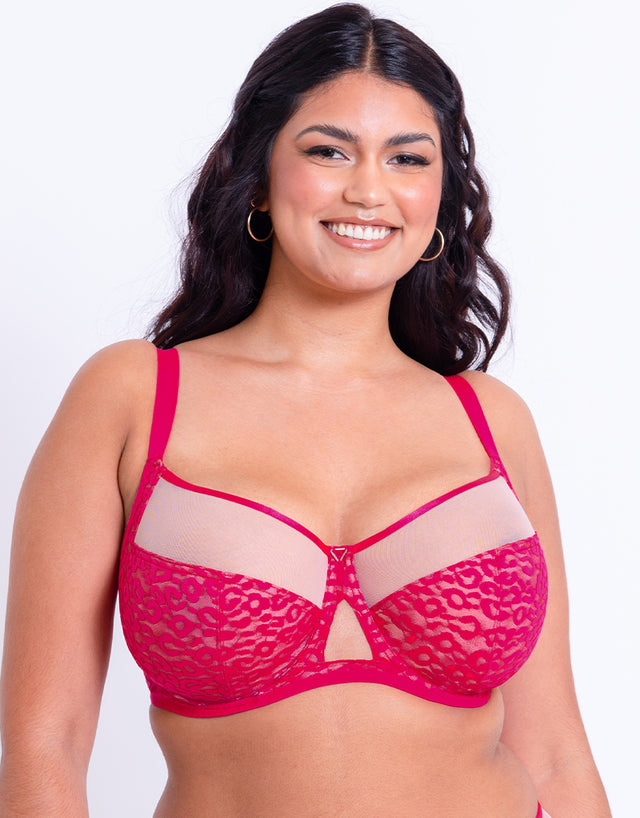 Curvy Kate Victory Wild Balcony Bra Hot Pink/ Blush