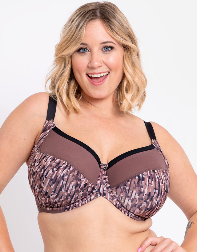 Curvy Kate WonderFully Full Cup Side Support Bra Cocoa Print
