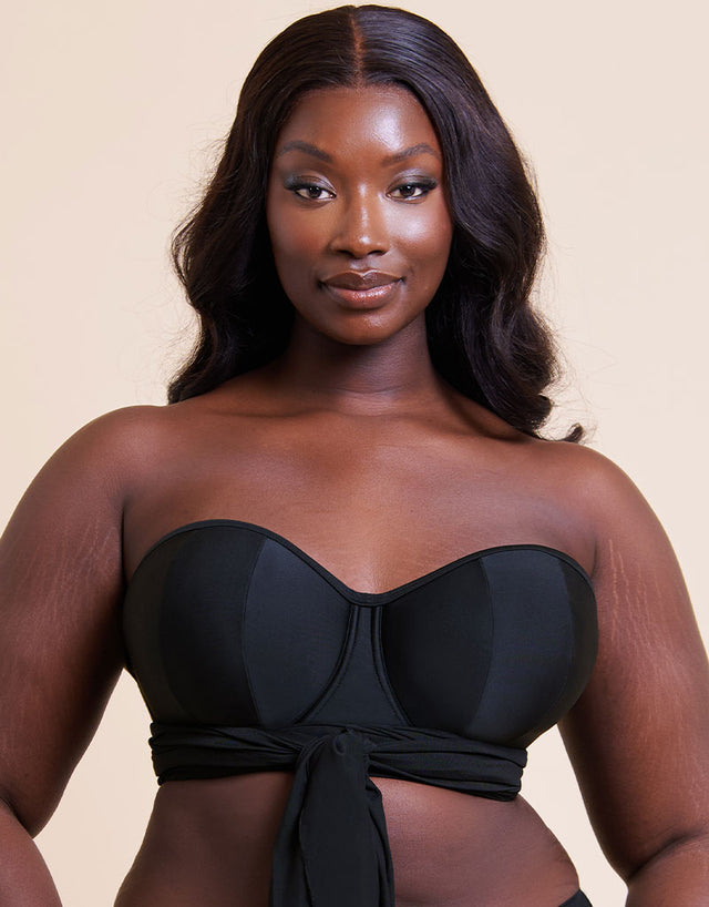 Curvy Kate Wrapsody Bandeau Strapless Multiway Bikini Black