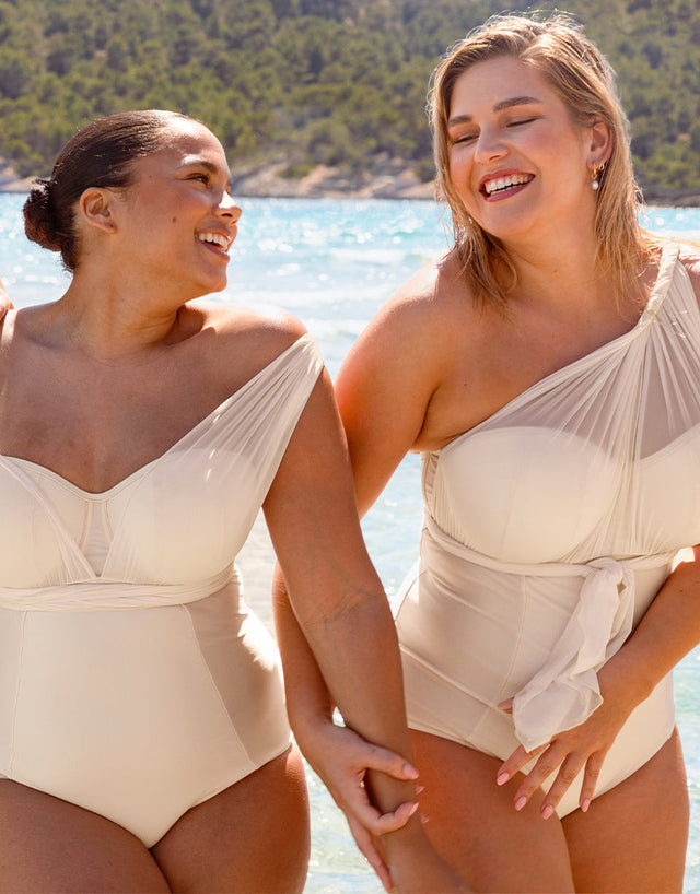 Curvy Kate Wrapsody Bandeau Strapless Multiway Swimsuit Oyster