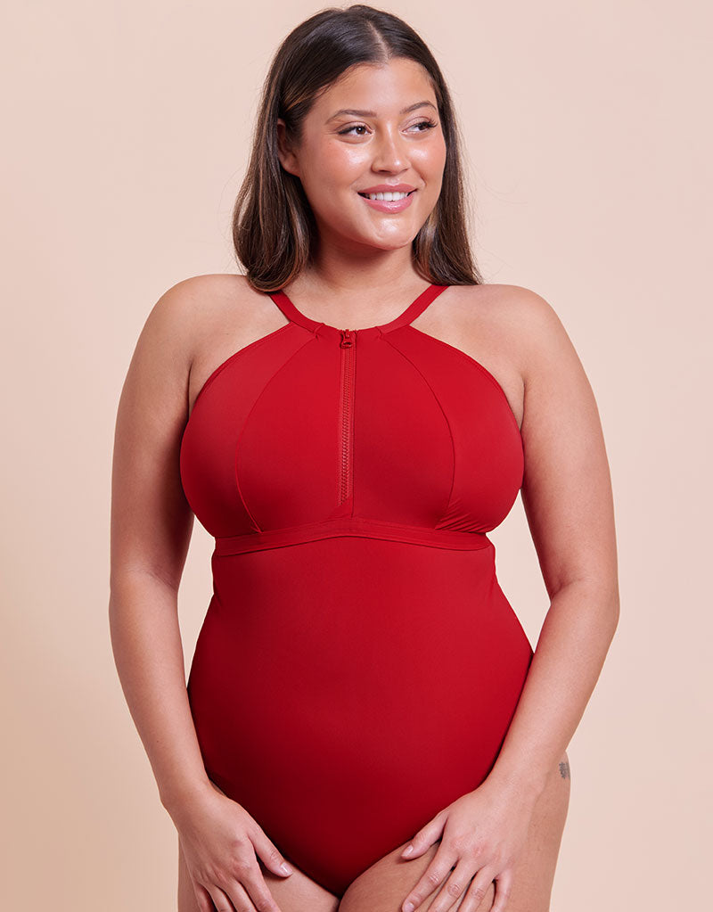 Curvy Kate Zip Tide Non-Wired Multiway Swimsuit Red – Brastop US