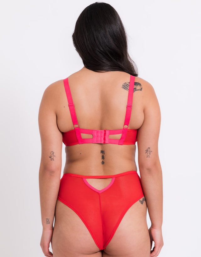 Curvy Kate Elementary High Waist Brazilian Red/Pink