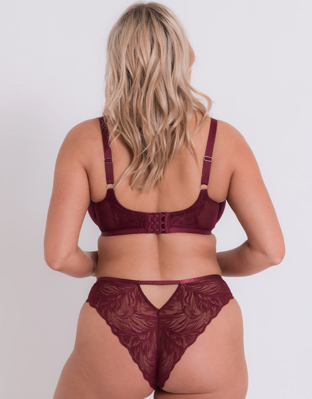 Curvy Kate Lace Daze Brazilian Brief Claret