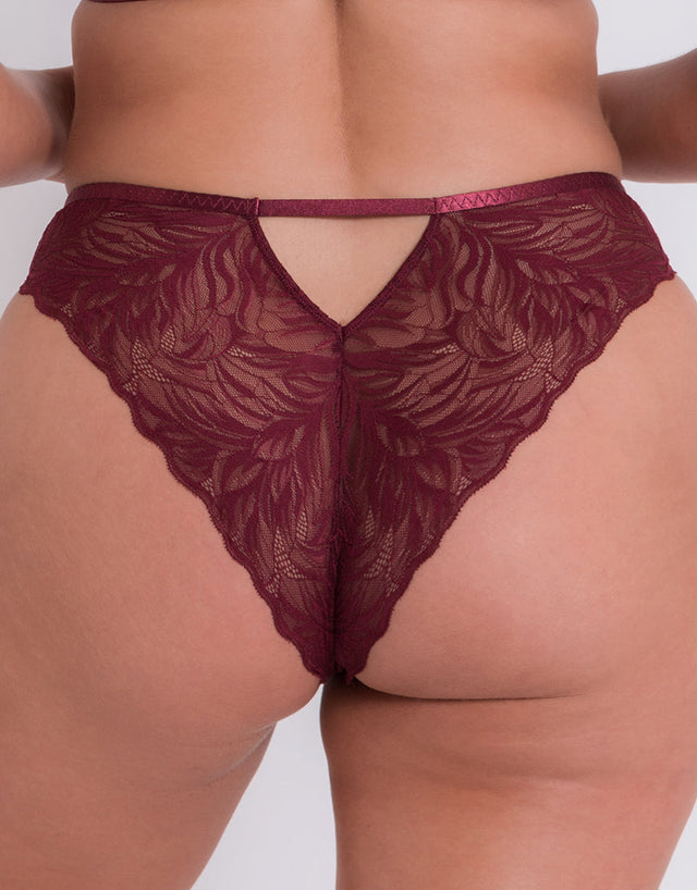 Curvy Kate Lace Daze Brazilian Brief Claret