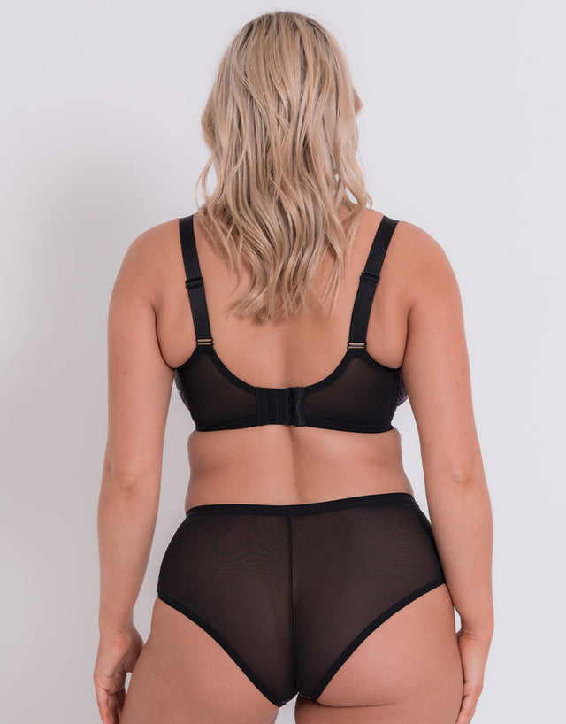 Curvy Kate WonderFully Full Cup Side Support Bra Black Floral