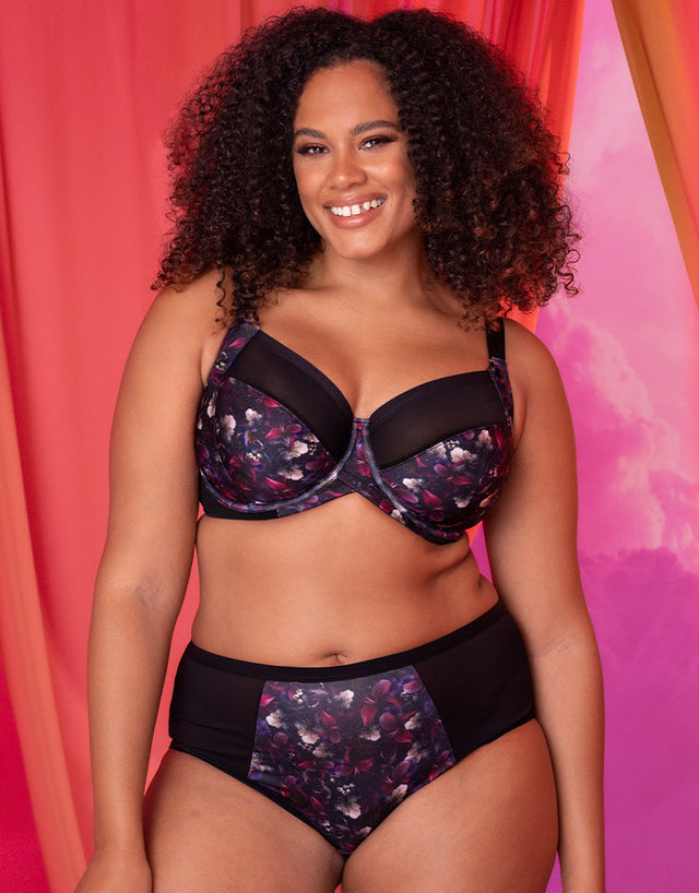 Curvy Kate WonderFully Short Black Floral