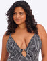 Elomi Kata Beach Non Wired Plunge Swimsuit Black Print