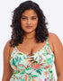 Elomi Sunshine Cove Non Wired Tankini Top Aqua Print