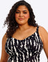 Elomi Echo Shell Non-Wired Swimsuit Black/White Print