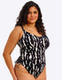 Elomi Echo Shell Non-Wired Swimsuit Black/White Print