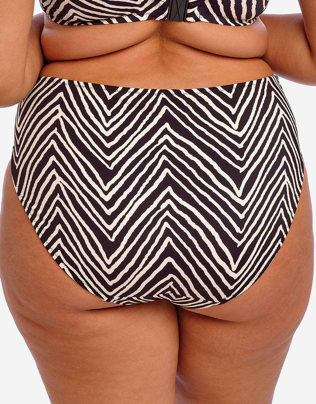 Elomi Fiji Falls Mid Rise Bikini Brief Black Stripe