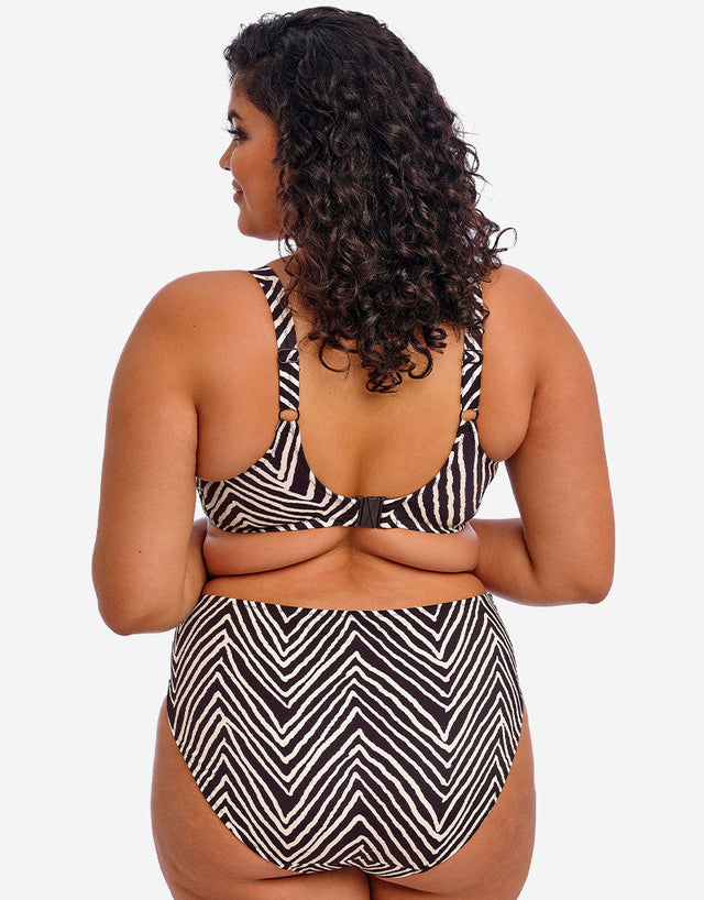 Elomi Fiji Falls Mid Rise Bikini Brief Black Stripe
