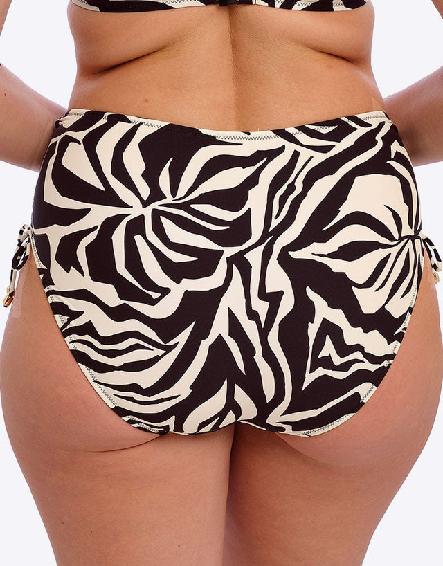 Fantasie Aruba Nights High Waist Bikini Brief Black & Cream Print