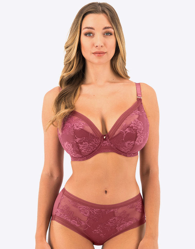 Fantasie Fusion Lace Padded Plunge Bra Rosewood