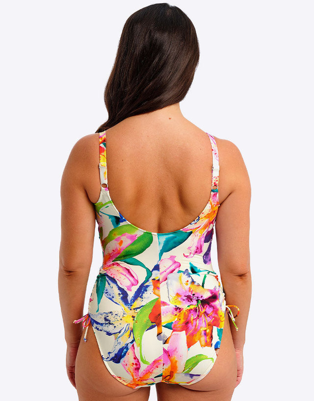 Fantasie Iguazu Falls Twist Front Swimsuit White Multi Print