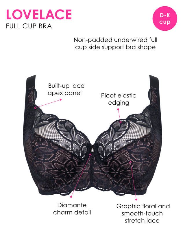 Curvy Kate Lovelace Full Cup Side Support Bra Black/ Taupe