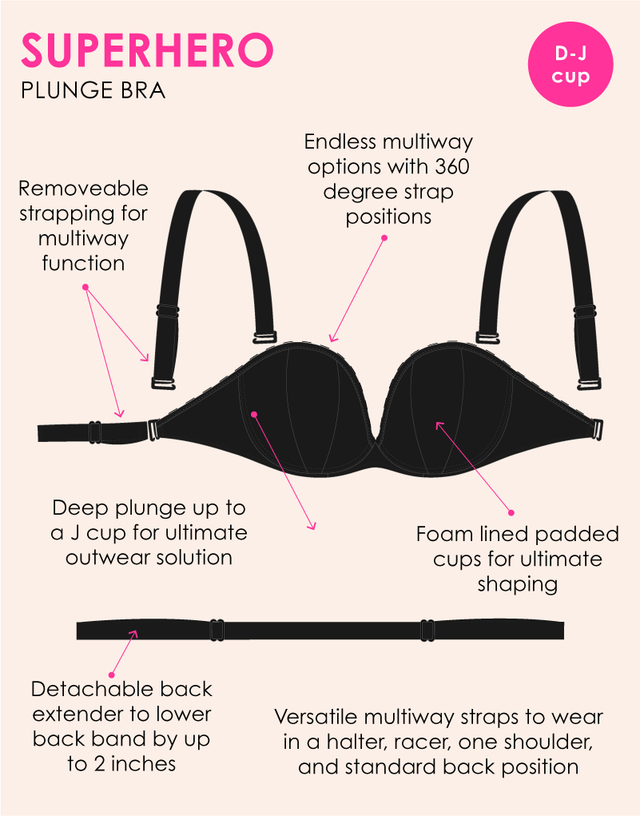 Curvy Kate Superhero Multiway Padded Plunge Bra Black