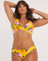 Figleaves Panama Plunge Bikini Top Yellow Floral