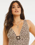 Figleaves Serengeti High Apex Swimsuit Leopard Print