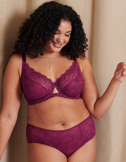 Flirtelle Elise Balcony Bra Berry Purple