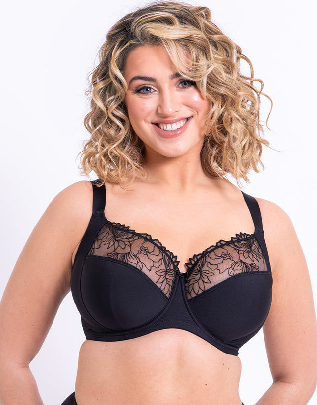 Flirtelle Emilie Full Cup Side Support Bra Black